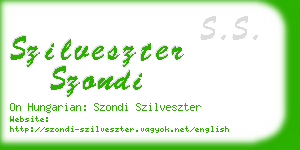 szilveszter szondi business card